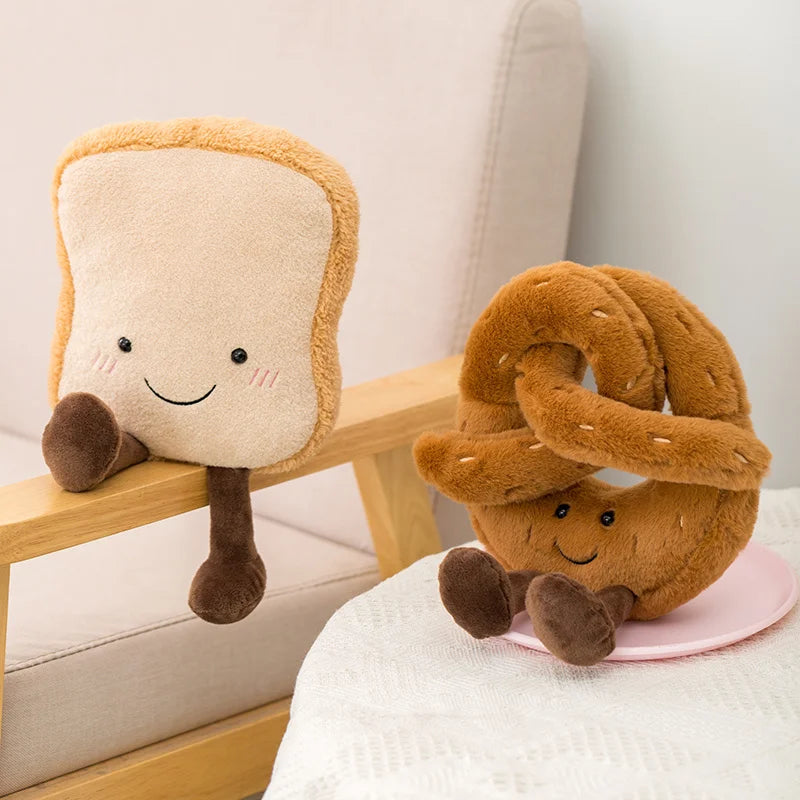 New Cartoon Egg Stuffed Toy Expression Food Bread Toast Series Breakfast Doll Fun Decoration Pillow Baby Comfort Doll Xmas Gifts