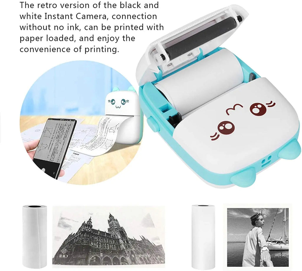 C9 mini HD printer portable sticker label Printer Bluetooth pocket thermal printer with paper for student note inkless printing