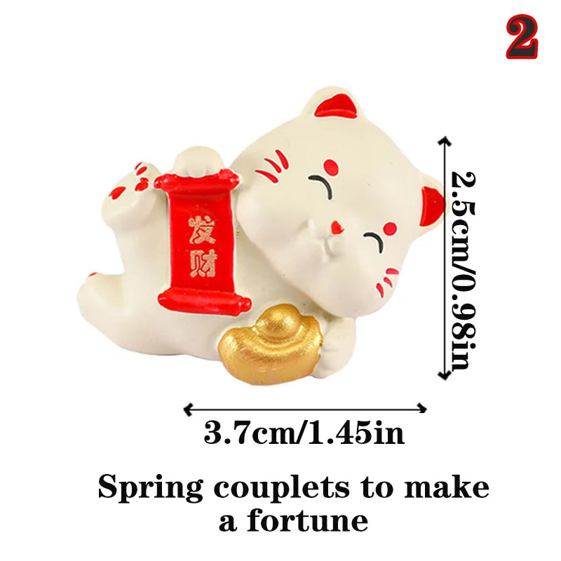 Cartoon Lucky Cat Decorative Accessories Environmental Resin Car Ornaments Mini Landscape