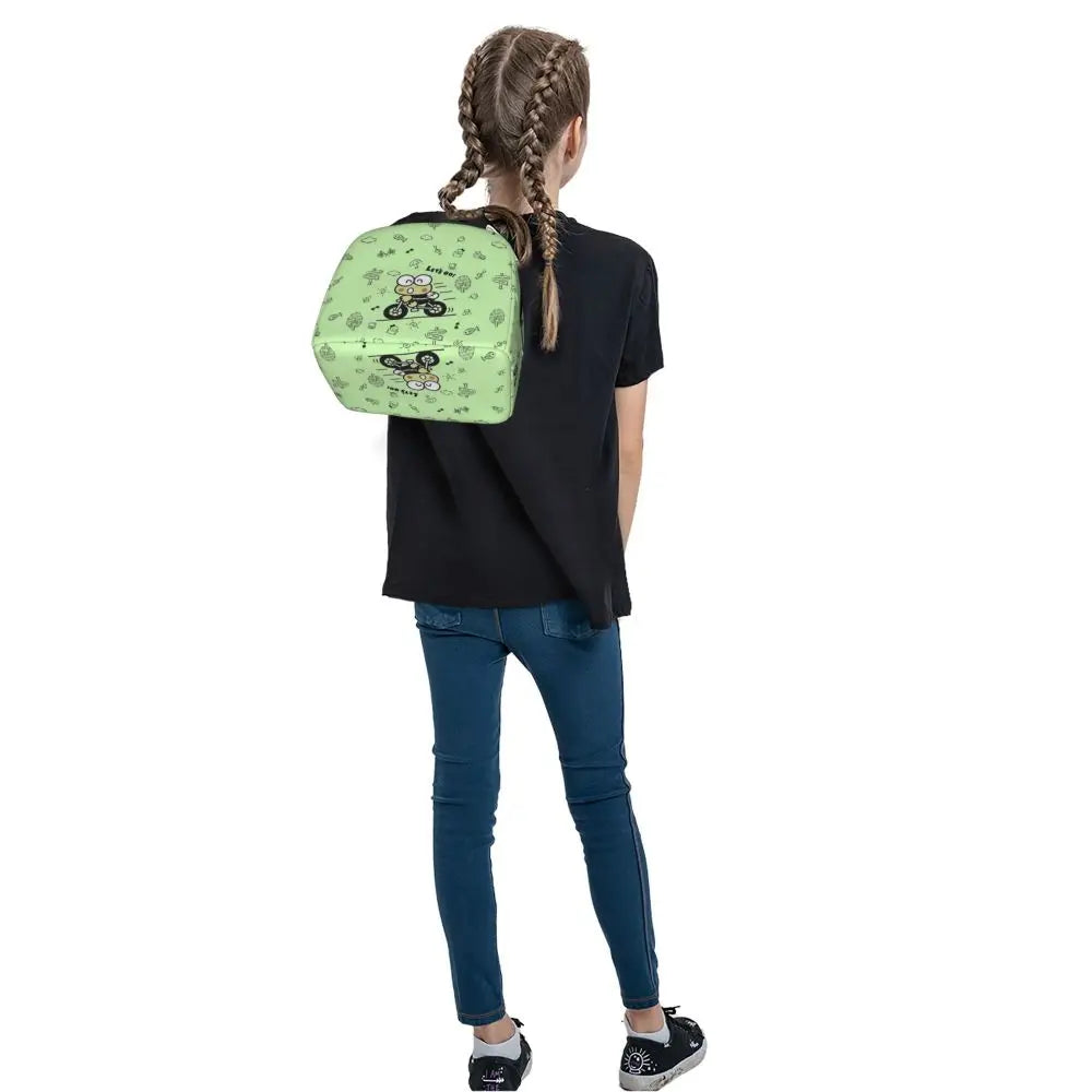Custom Keroppi Big-eyed Frog Insulated Lunch Tote Bag for Women Portable Thermal Cooler Bento Box School