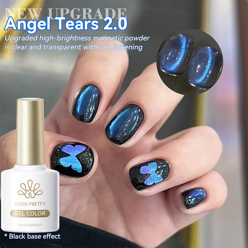 BORN PRETTY 10ml Mint Soda Glass Bead Cat Magnetic Gel Christmas Green Glitter Soak Off UV Gel Nail Art Varnish Manicure