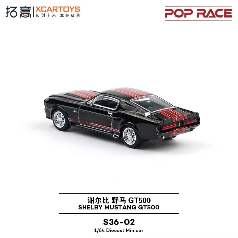 Xcartoys x POP RACE 1:64 Shelby Mustang GT500 Eleanor Tribute Black Diecast Model Car