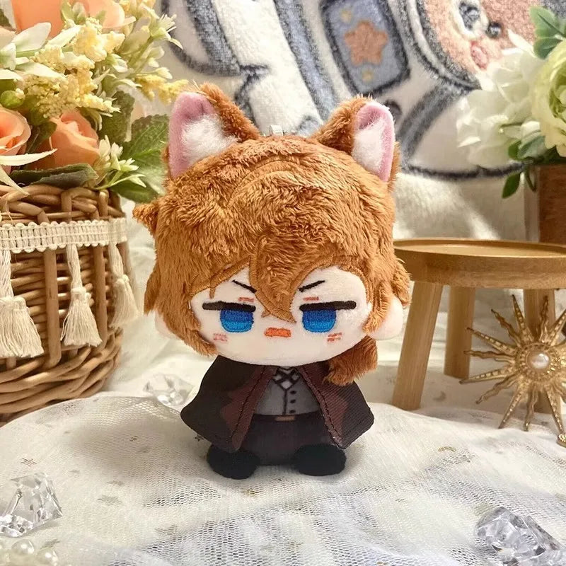 10cm Dostoevsky Pendant Plush Dolls Mini Soft Bungo Stray Dogs Keychain Bag Dolls Edogawa Rampo Plush Toys Dazai Osamu XMAS Gift