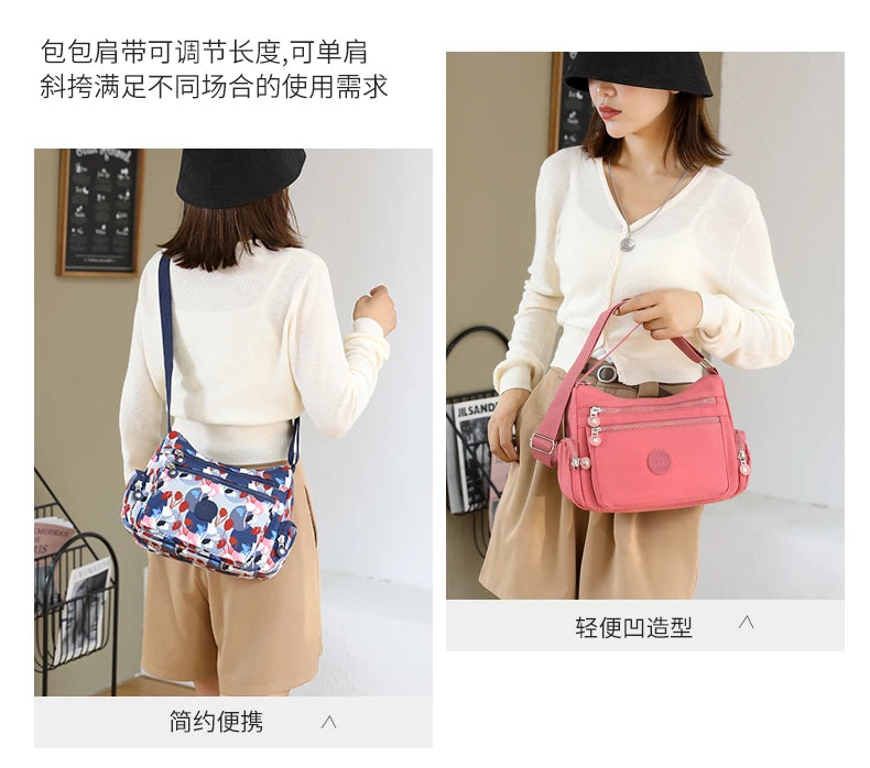 Women Shoulder Bag Handbag Nylon Waterproof  CrossBody Bag Ladies Messenger Bag