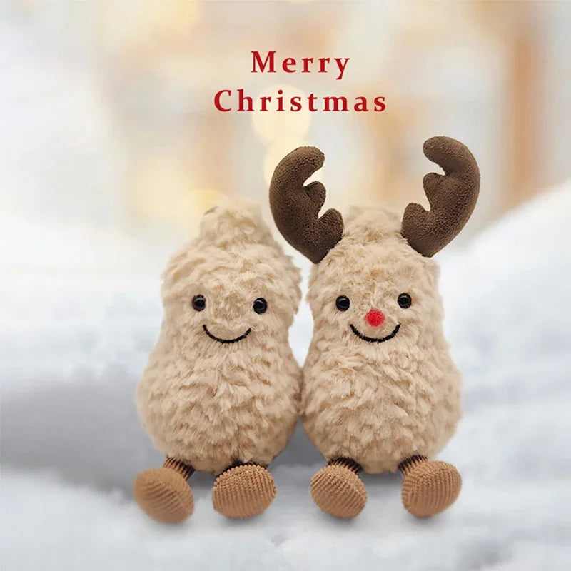 Cute Peanut Plush Toys Stuffed Soft Peanut Plushies Keychain Small Pendant Bag Key Decor Kids Toys Kid Gift