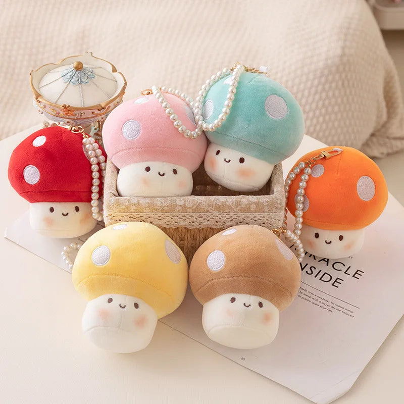 Cute Pendant Small Mushroom Plush Cartoon Doll Bag Hanging Foreign Trade Explosive Mushroom Keychain