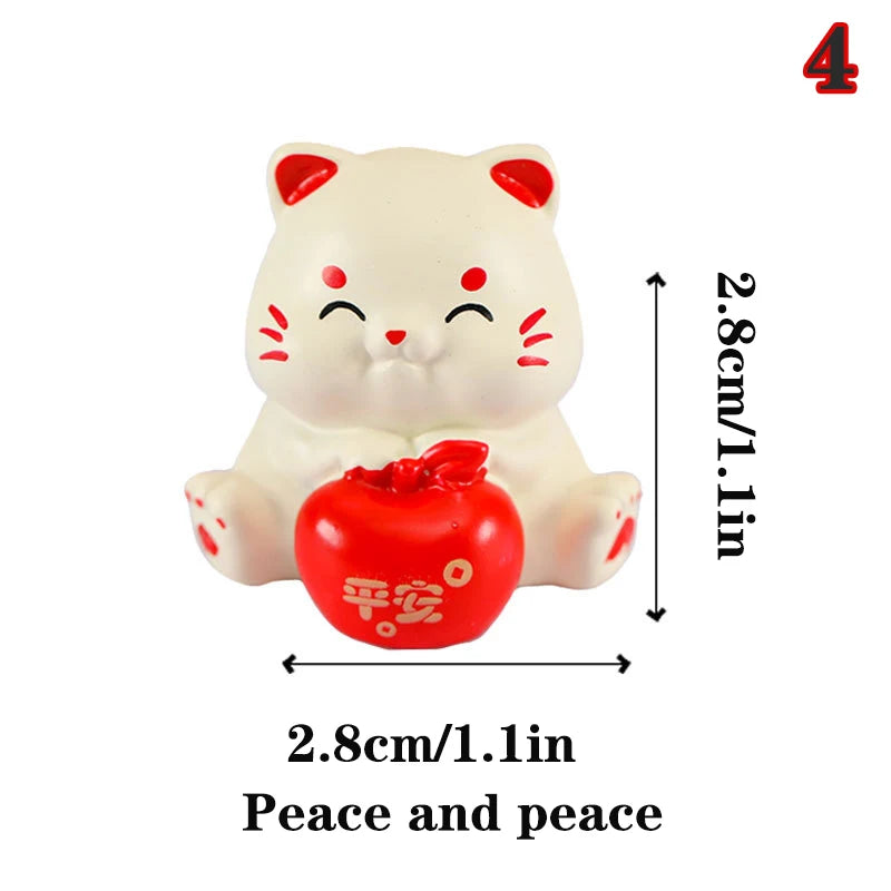 Cartoon Lucky Cat Decorative Accessories Environmental Resin Car Ornaments Mini Landscape