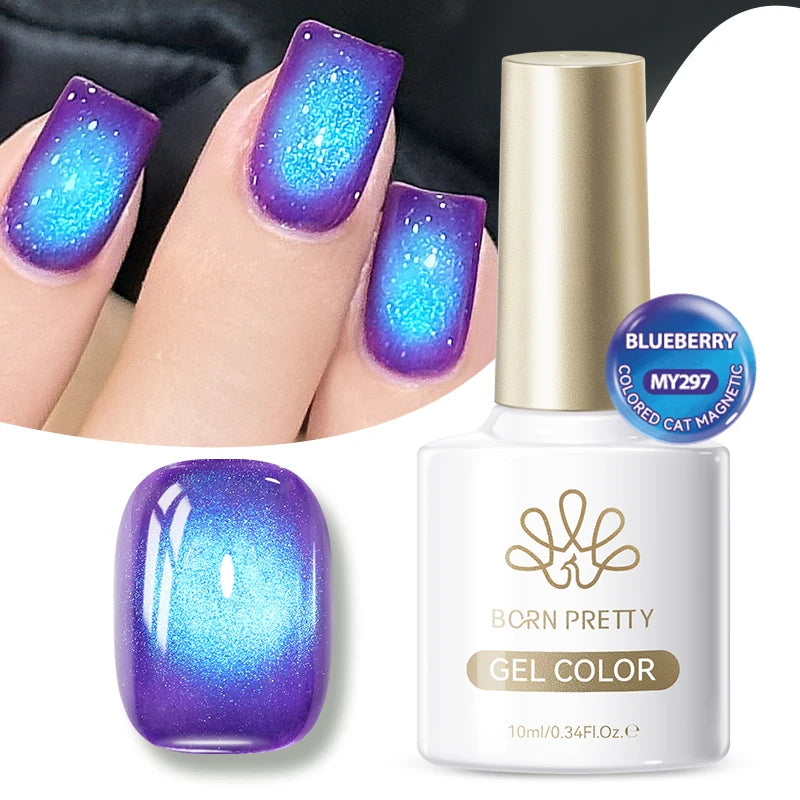 BORN PRETTY 10ml HEMA TPO FREE Christmas Shine Golden Cat Magnetic Gel Sunset Gaze Shining Manicure Soak Off UV Gel Varnish