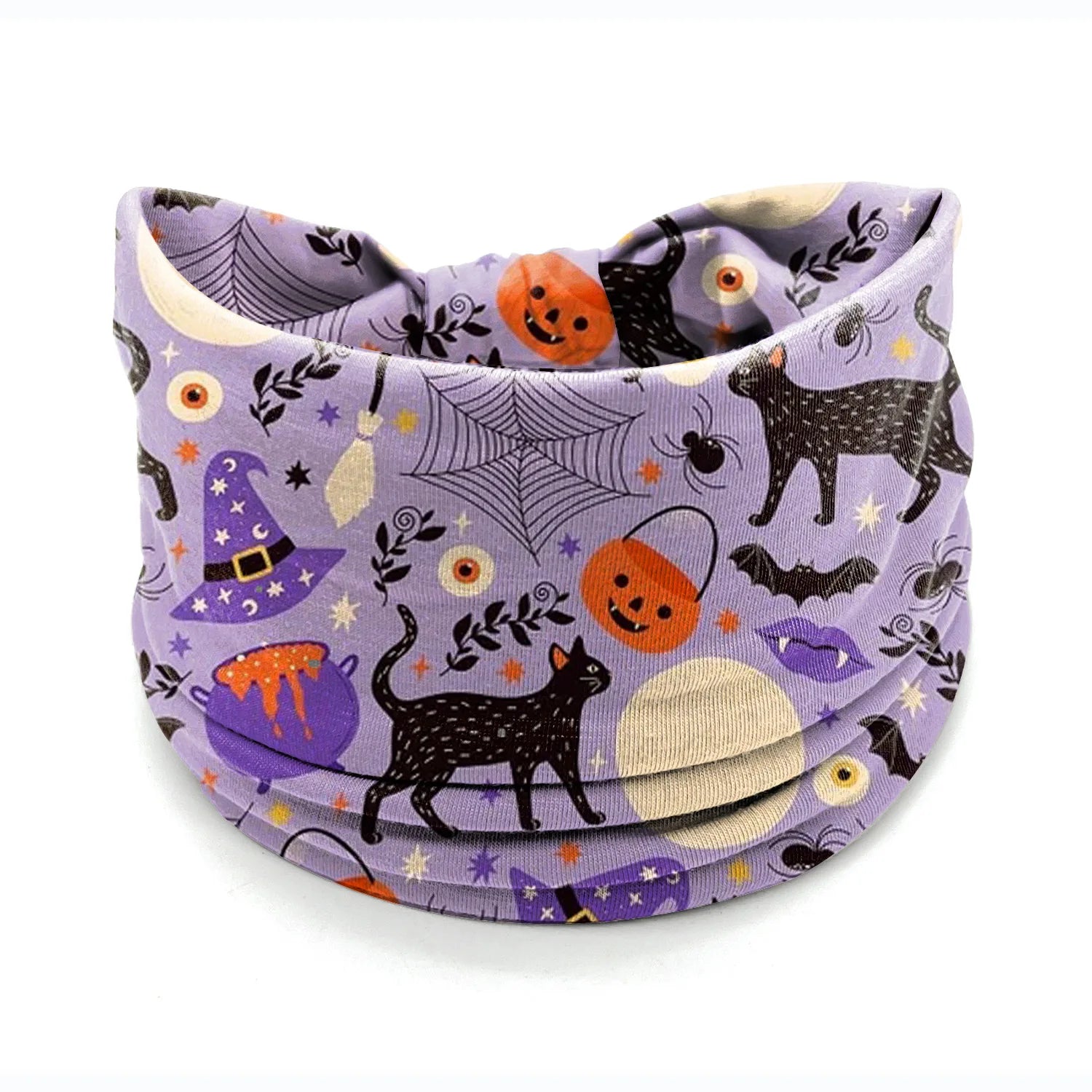 Halloween Headbands For Women Wide Turban Dress Up Costume Headwraps Pumpkin Spider Web Bad Skeleton Hair Band