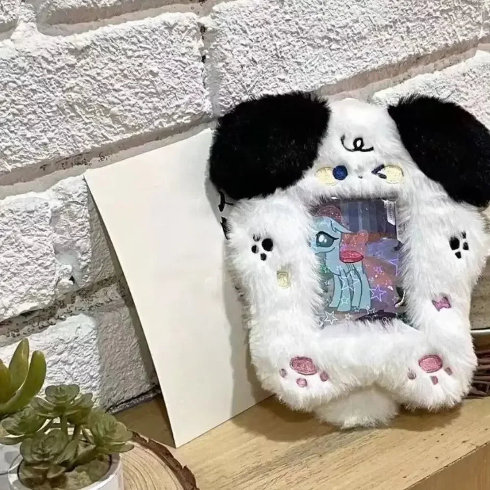 Cute Bag Keychain Plush Photocard Case Cartoon Bag Keychain Fox Photocard Case Idol Photos Protective Cover Student Card Holder