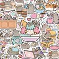 10/30/60pcs Cute Chunky Cat Animal Stickers for Kids Graffiti Stationery Laptop Waterproof Kawaii Cartoon Decoration Decals Gift