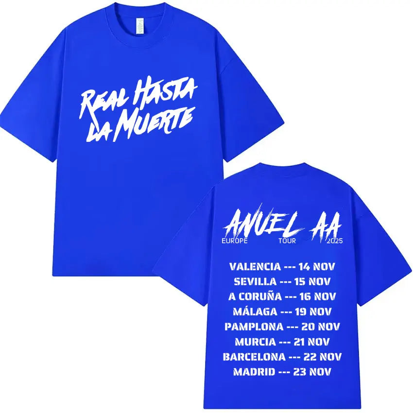 Rapper Anuel AA Europe Tour 2025 New Pop Album T Shirts Men's Women Hip Hop T-Shirts Harajuku Oversized Y2K Short Sleeves Summer