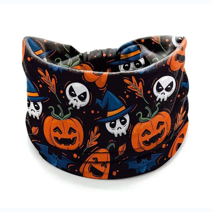 Halloween Headbands For Women Wide Turban Dress Up Costume Headwraps Pumpkin Spider Web Bad Skeleton Hair Band