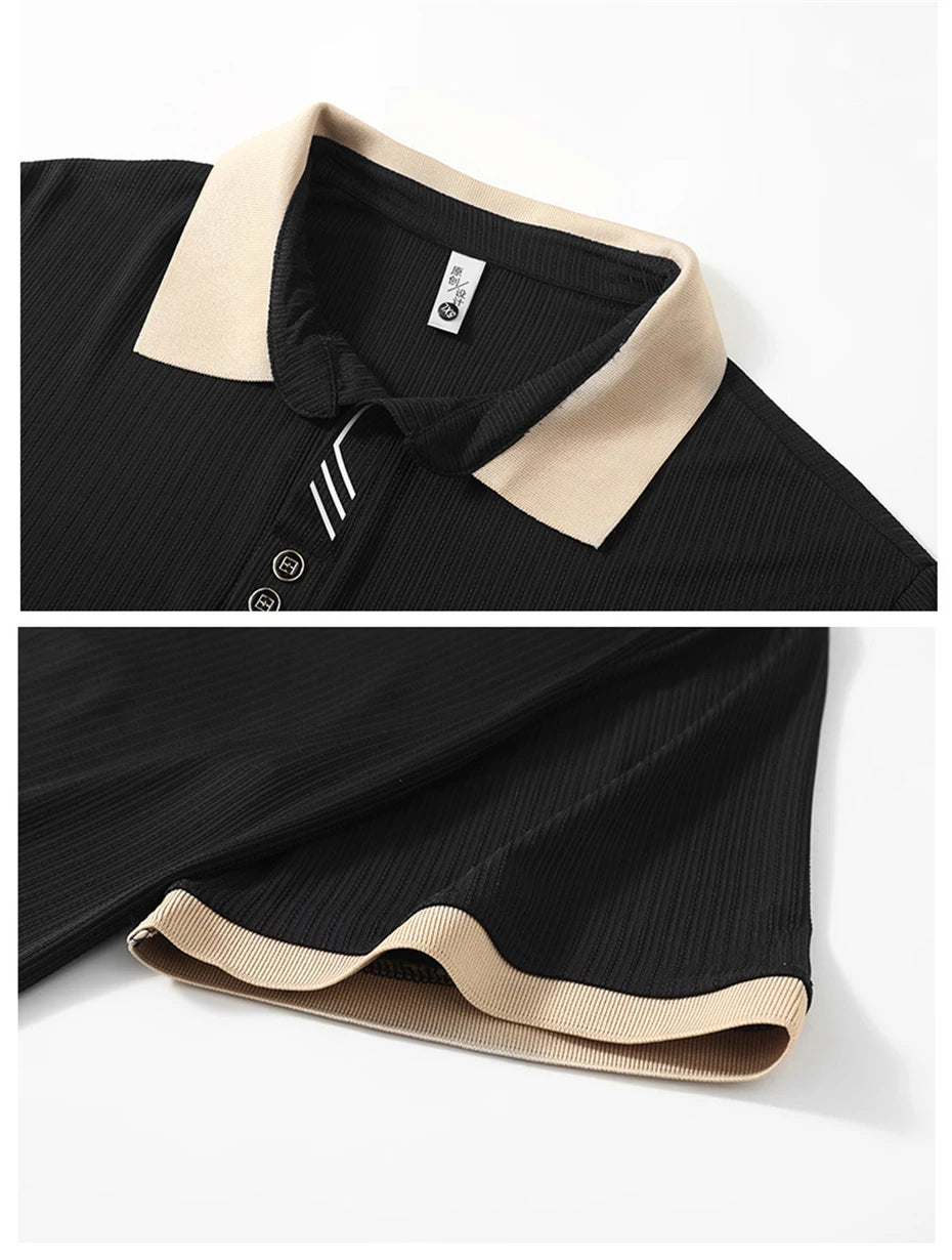 13XL 10XL Plus Size Polo Shirts Men Summer Short Sleeve Polo Shirts Male Contrast Color Polo Shirts Big Size 13XL
