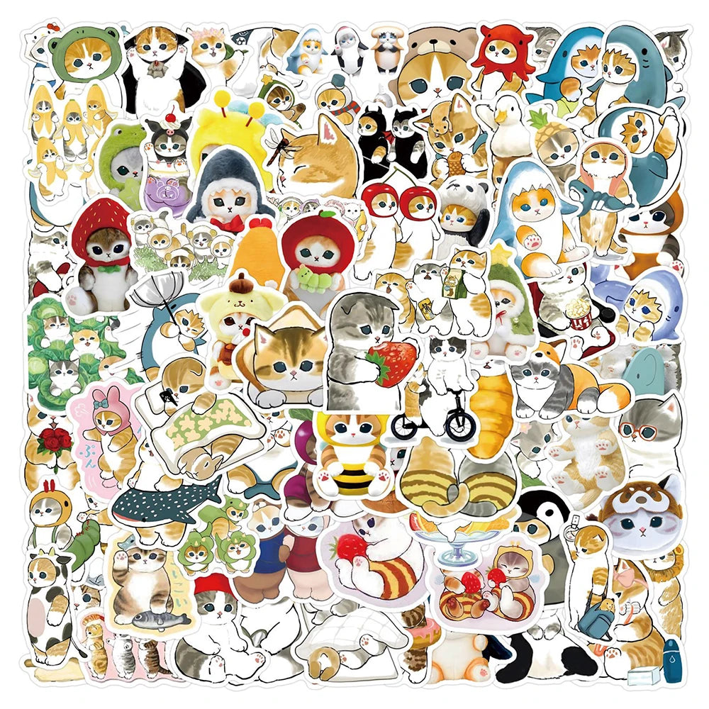 10/30/55/110PCS Kawaii Mofusand Stickers Cartoon Cute Cat Graffiti Decals Kids Toy Gift DIY Scrapbook Guitar Laptop Phone Case