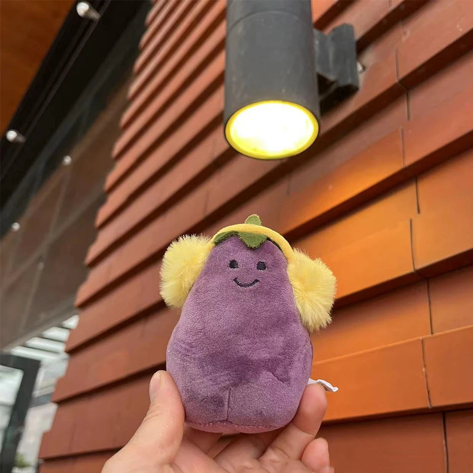 2025 Peach Pear Cherry Plush Doll Smiling Face Fruit Series Home Bedroom Decoration Pet Interactive Toy Birthday Gift