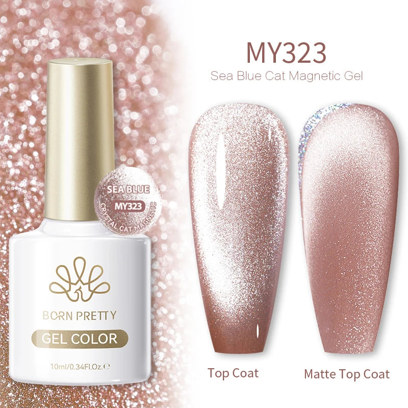 BORN PRETTY 10ml Dark Brown Red Glass Bead Cat Magnetic Gel Nail Polish Semi Permanent Soak Off UV LED Varnish Nail Art Salon