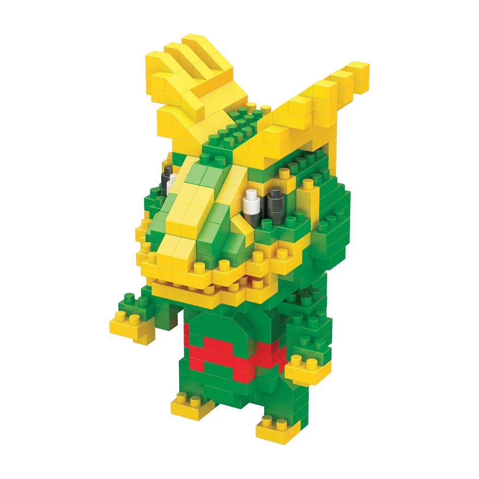 DIY Pokemon Blocks Small Cartoon Mini Building Block Pikachu Charizard Eevee Mewtwo Anime Assemble Action Model Dolls Toys
