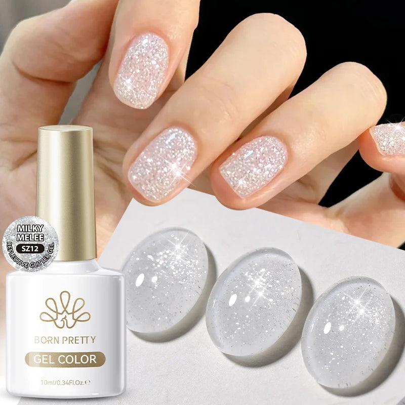 BORN PRETTY Cat Magnetic Gel Nail Polish 10ml Crystal Holographics Glass Bead Semi Permanent Soak Off UV LED Nail Art Manicure