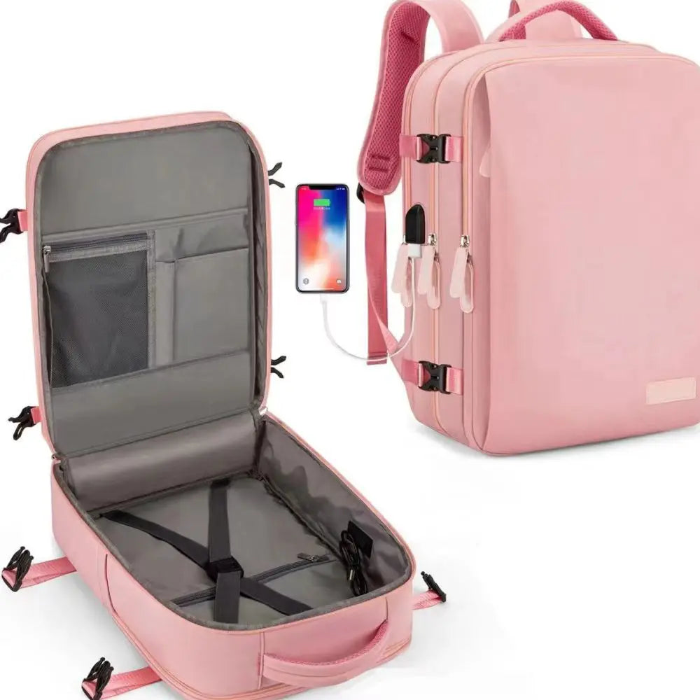 Travel Backpack 40x20x30 Cabin Plane Waterproof Expandable Weekender Laptop With USB Port Ryanair Carry-On Women Men Backpack