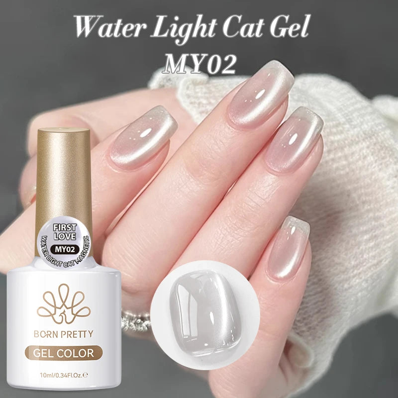 BORN PRETTY 10ml Pink Water Light Cat Magnetic Gel Polish Spaking Glitter UV LED Soak Off Gel Varnish Crystal DIY Manicure
