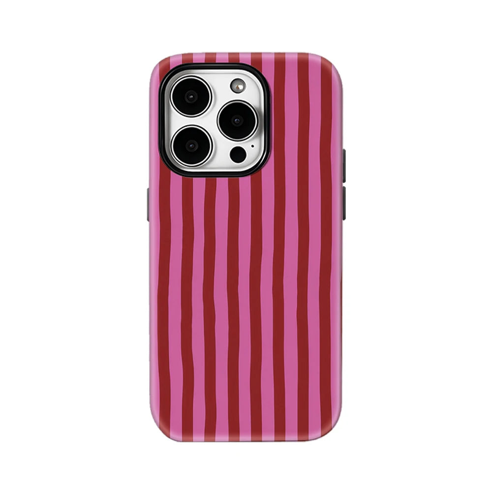 Pink & Red Striped IPhone17 Must-Haves Phone Case for IPhone 17 16 15 14 13 12 11 Pro Max Plus Double-layer Back Cover