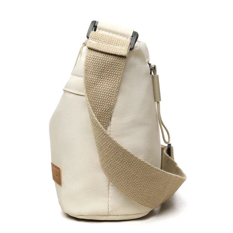 3 Main Pockets High Capacity Shoulder Crossbody Bag for Women Multi-pocket Purse Canvas Handbag Suitable for Mothers Shopping