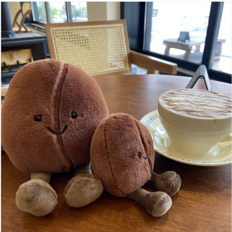 Jellycat Fashion Cute Coffee Bean Doll Stuffed Anime Coffee Food Plush Toy Cartoon Soft Plushies Home Table Decorations