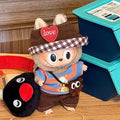 17 cm labubu clothes Cute Mini Plush Doll Blue Hooded Plush Cartoon Clothes for Labubu  Dolls Outfit Accessories Clothing Gift