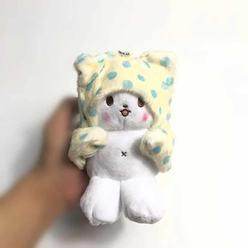 Sanrio Marumofubiyori Bear Plush Toys Keychain Moppu bear Cartoon Kuromi Stuffed Plush coin purse bag Backpack Pendant Gifts