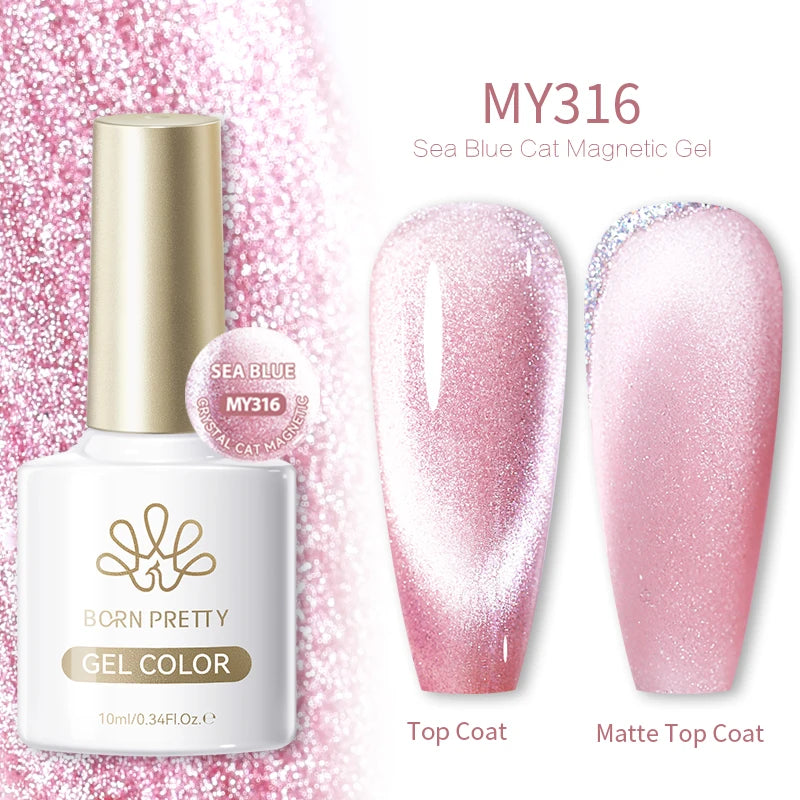 BORN PRETTY 10ml Dark Brown Red Glass Bead Cat Magnetic Gel Nail Polish Semi Permanent Soak Off UV LED Varnish Nail Art Salon