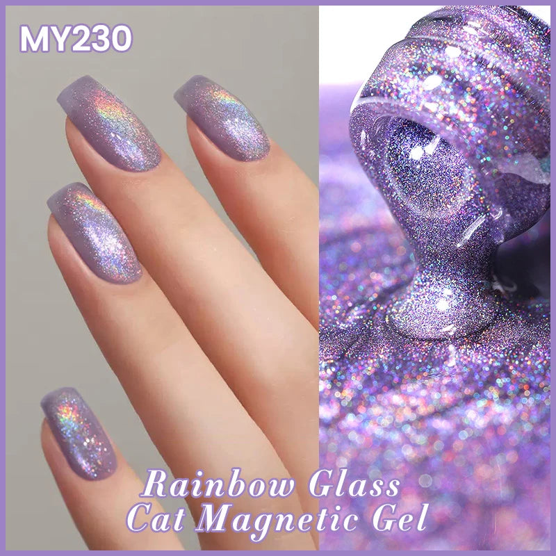 BORN PRETTY 10ml Black Glass Cat Magnetic Gel Nail Polish Punk Style Nail Art Manicure Varnis Semi Permanent Gel for Winter Nail