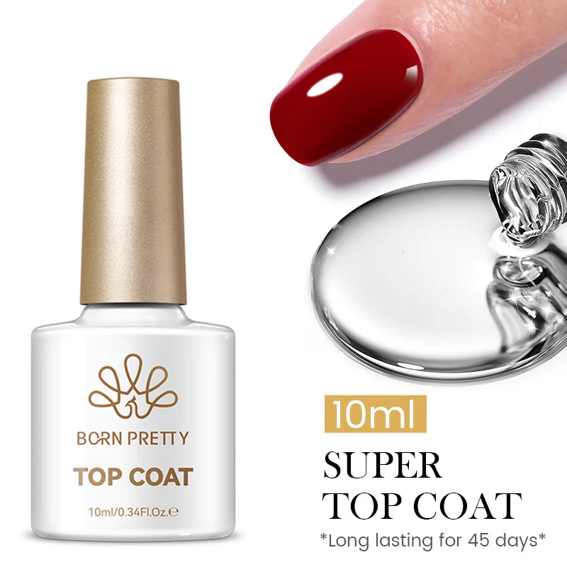 BORN PRETTY  Matte Top Coat Gel Polish 10ml Full Coverage Long Lasting Gorgeous Color Soak Off UV LED Nail Art Salon DIY Home