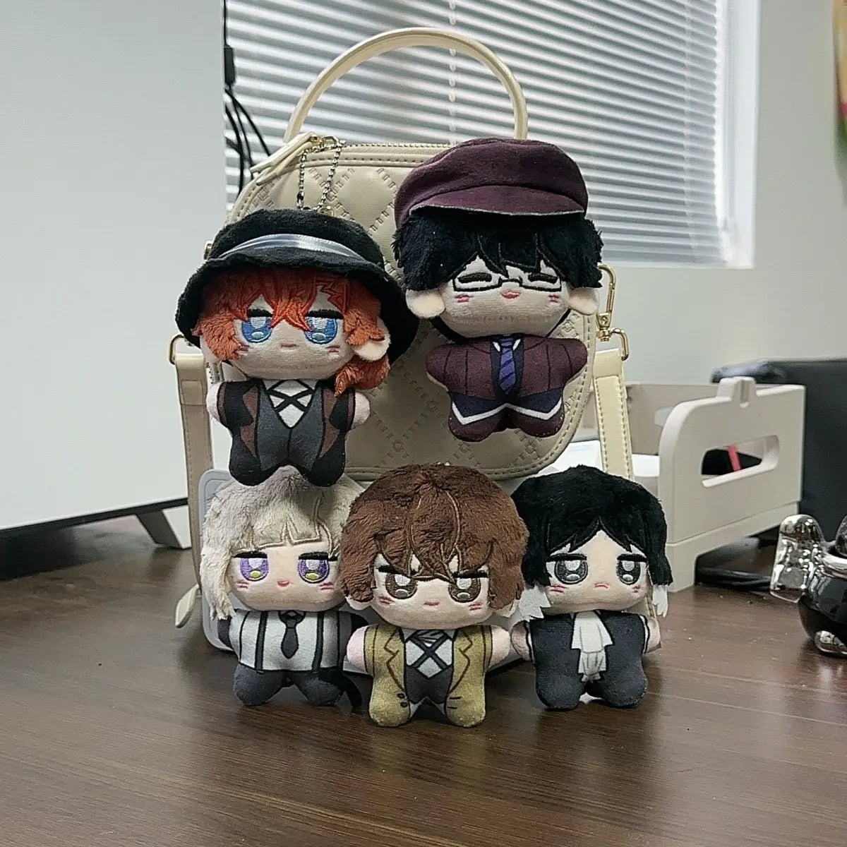 Anime Bungou Stray Dogs Plush Keychain 10CM Dazai Osamu Nakahara Chuuya Soft Stuffed Toys Birthday Gift
