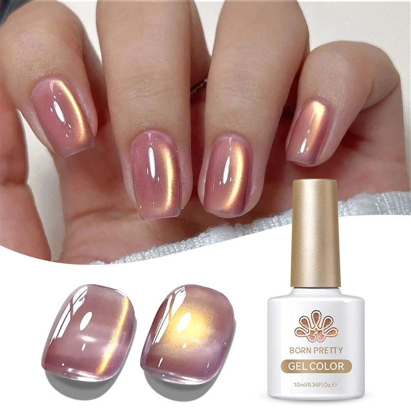 BORN PRETTY 10ml Pink Green Purple Cat Magnetic Gel Water Light Glitter Soak Off UV Gel Semi Permanent Manicure Nail Art Varnish