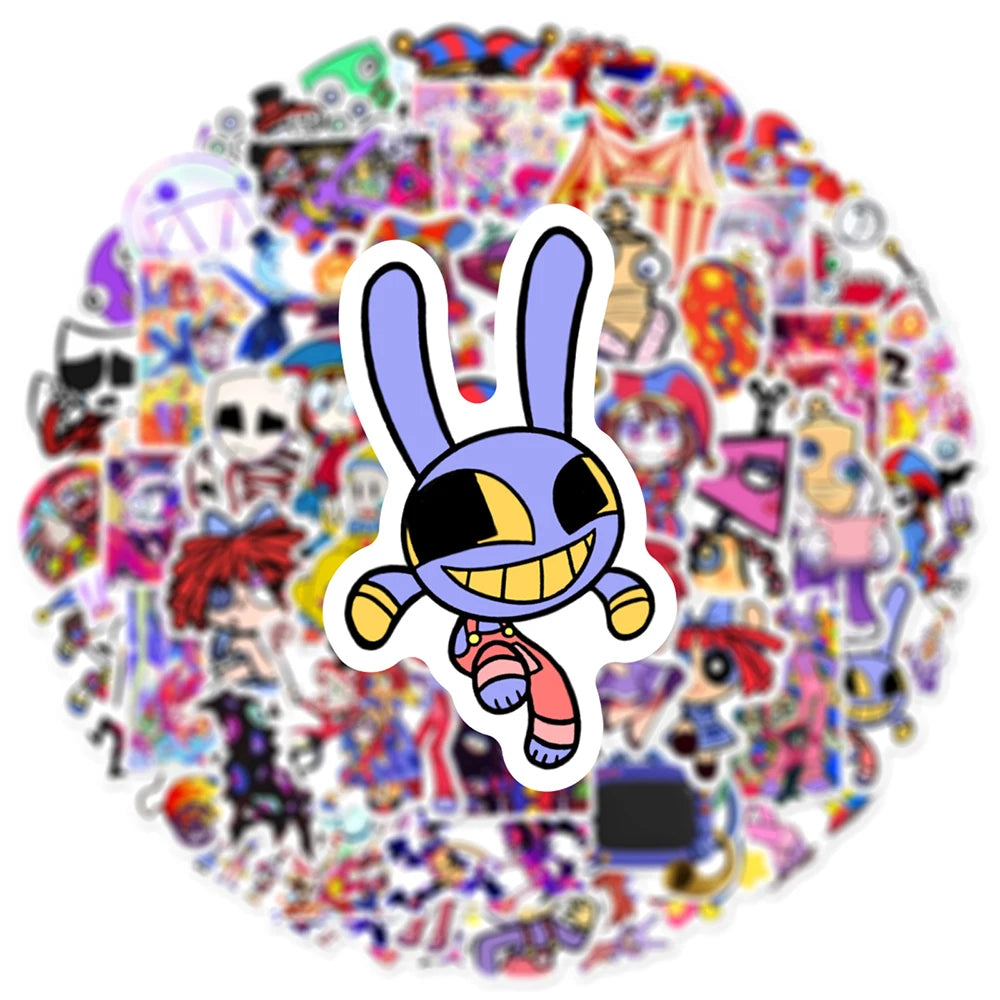 10/30/60PCS Amazing Digital Circus Stickers Game Sticker For Laptop Phone Case Skateboard Suitcase Waterproof Decals Kids Gift
