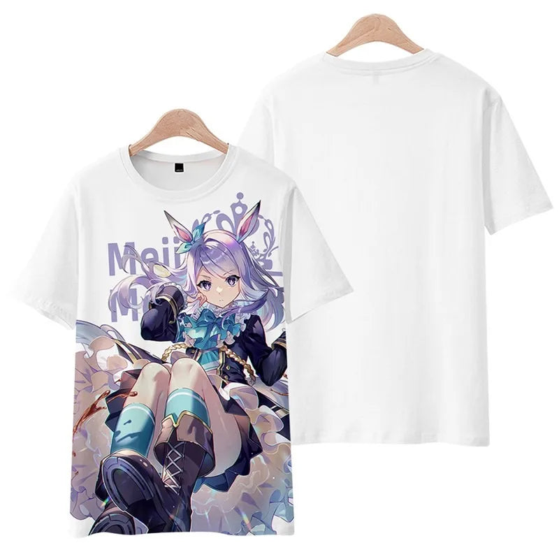 Umamusume Mejiro McQueen Japanese Game T-Shirts Anime Men Women Tee Shirt Short SleeveT Shirt Plus Size Tops