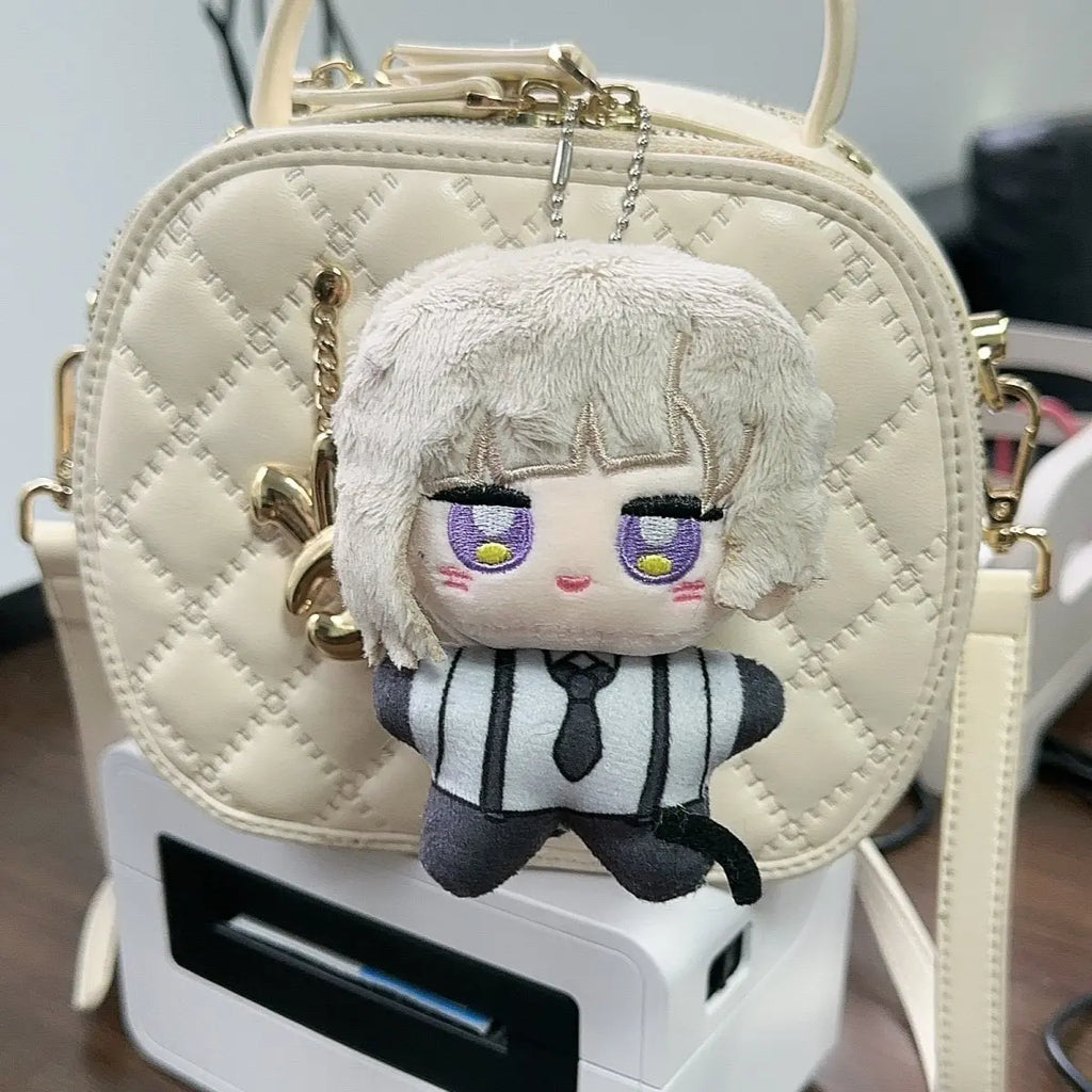 Anime Bungou Stray Dogs Plush Keychain 10CM Dazai Osamu Nakahara Chuuya Soft Stuffed Toys Birthday Gift