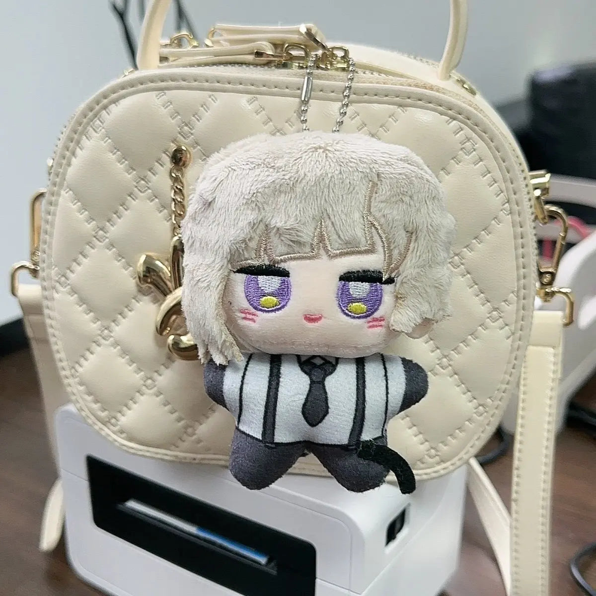 Anime Bungou Stray Dogs Plush Keychain 10CM Dazai Osamu Nakahara Chuuya Soft Stuffed Toys Birthday Gift