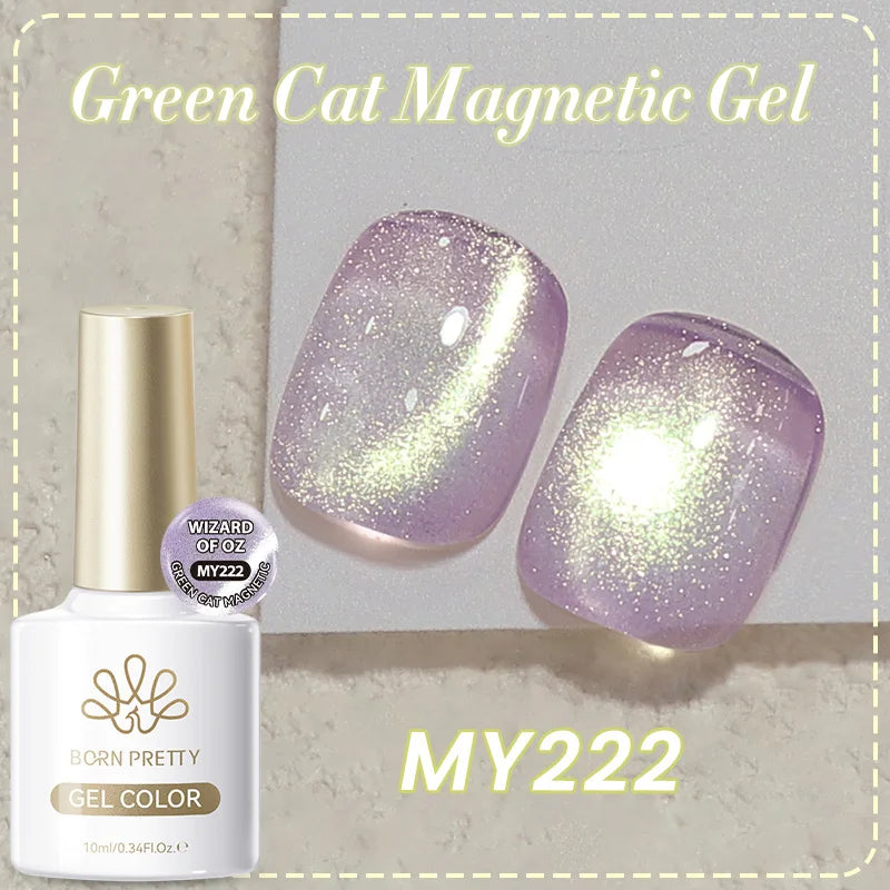 BORN PRETTY 10ml Auroras Glitter Cat Magnetic Gel Nail Polish Jelly Glass Bead Semi Permanent Soak Off UV LED Varnish Manicure