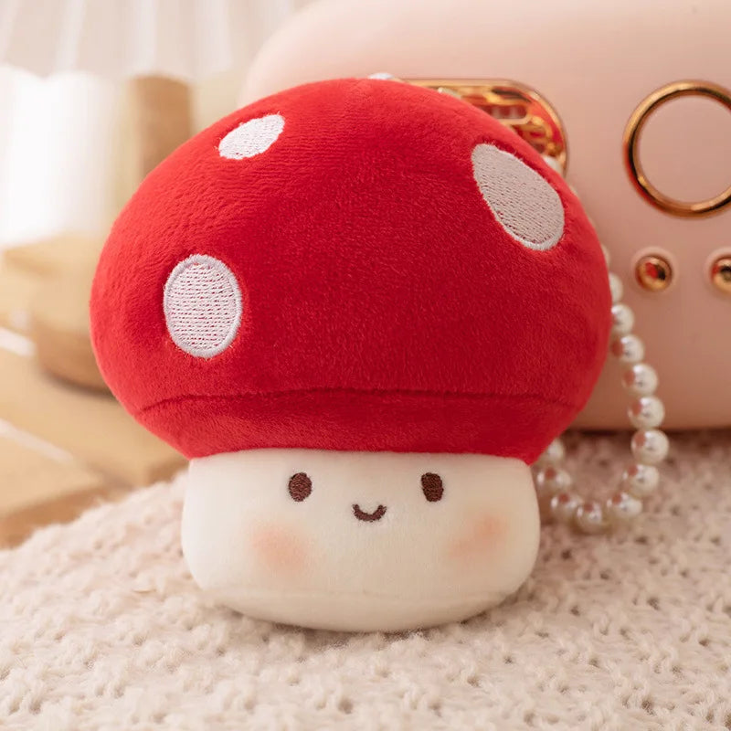Cute Pendant Small Mushroom Plush Cartoon Doll Bag Hanging Foreign Trade Explosive Mushroom Keychain