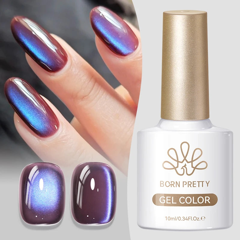 BORN PRETTY 10ml Mint Soda Glass Bead Cat Magnetic Gel Christmas Green Glitter Soak Off UV Gel Nail Art Varnish Manicure