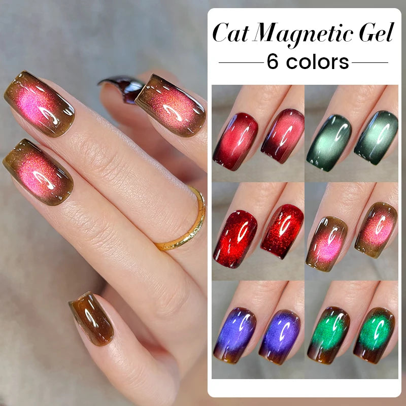 BORN PRETTY 10ml Mint Soda Glass Bead Cat Magnetic Gel Christmas Green Glitter Soak Off UV Gel Nail Art Varnish Manicure