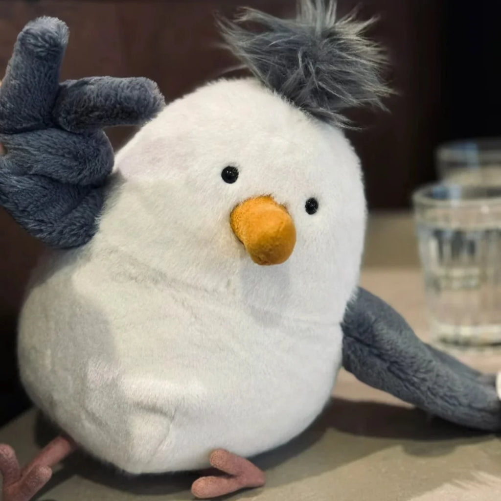 25CM Lovely Cartoon Anime Seagull Bird Animal Stuffed Plush Toys Kawaii Seagull Handmade Dolls Cute Holiday Gifts for Children