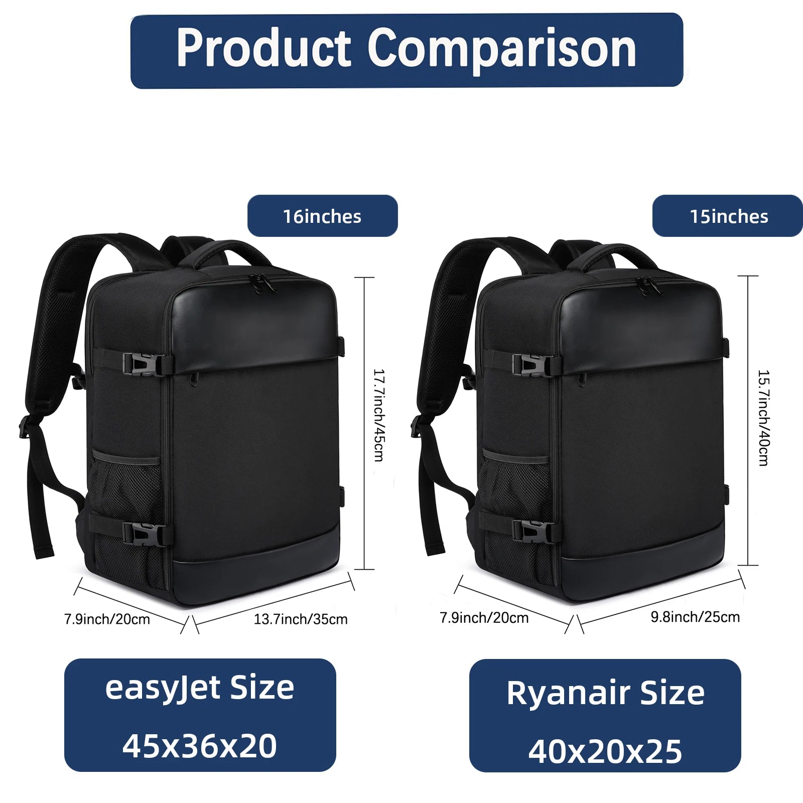 ryanair 40x20x25 and easyjet 45x36x20 Cabin Bag Travel Backpack unisex Laptop Backpack outdoor travel backpack Student.School