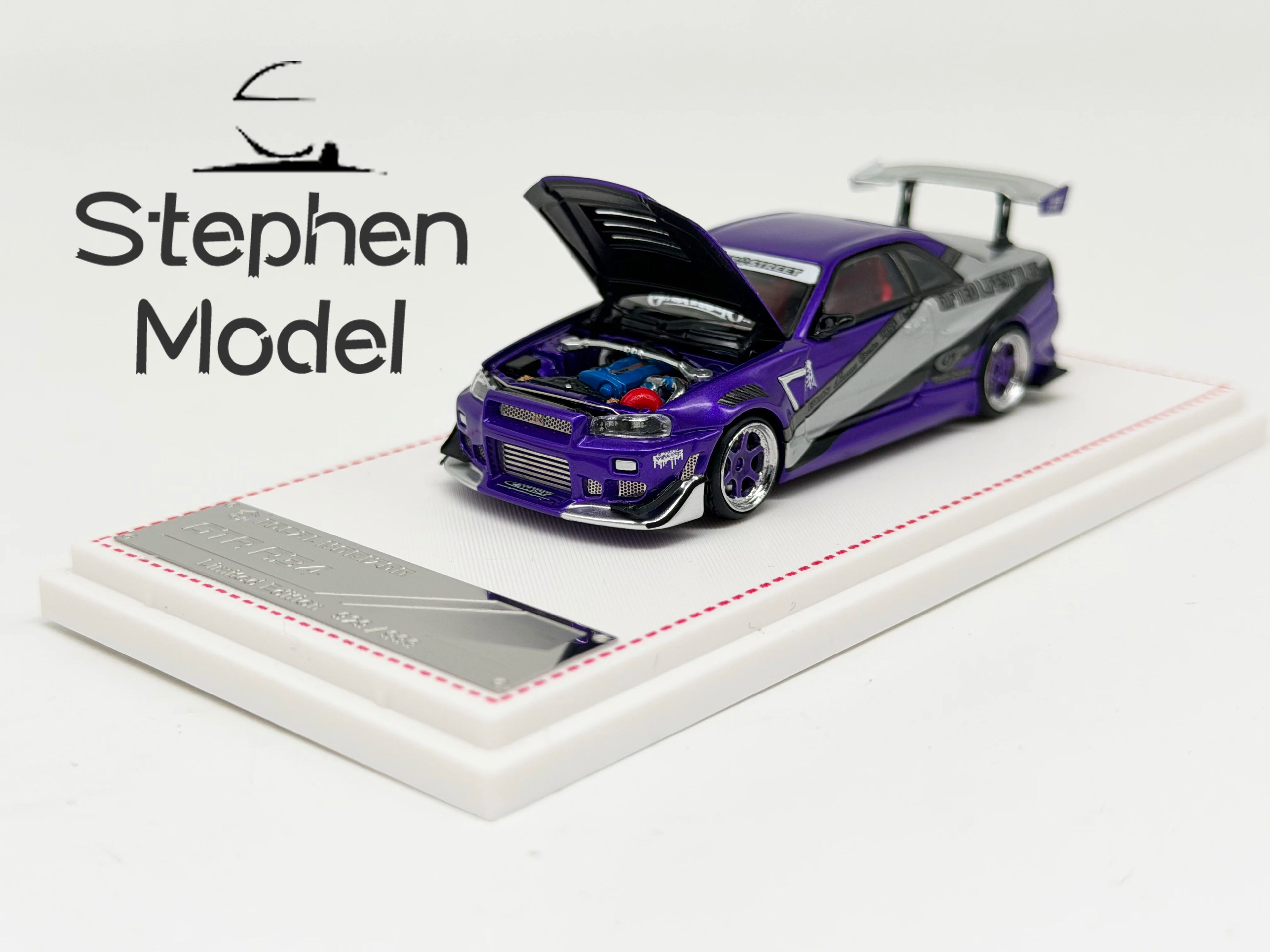 Focal Horizon FH 1:64 Skyline R34 Ryohe's Gifted Violet Storm Diecast Model Car