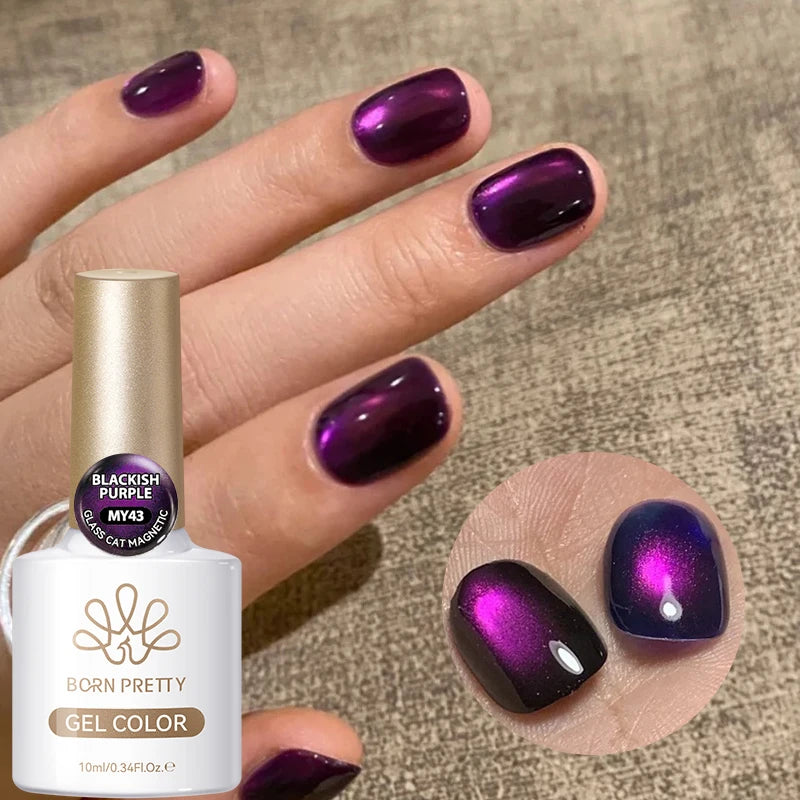 BORN PRETTY 10ml Pink Water Light Cat Magnetic Gel Polish Spaking Glitter UV LED Soak Off Gel Varnish Crystal DIY Manicure