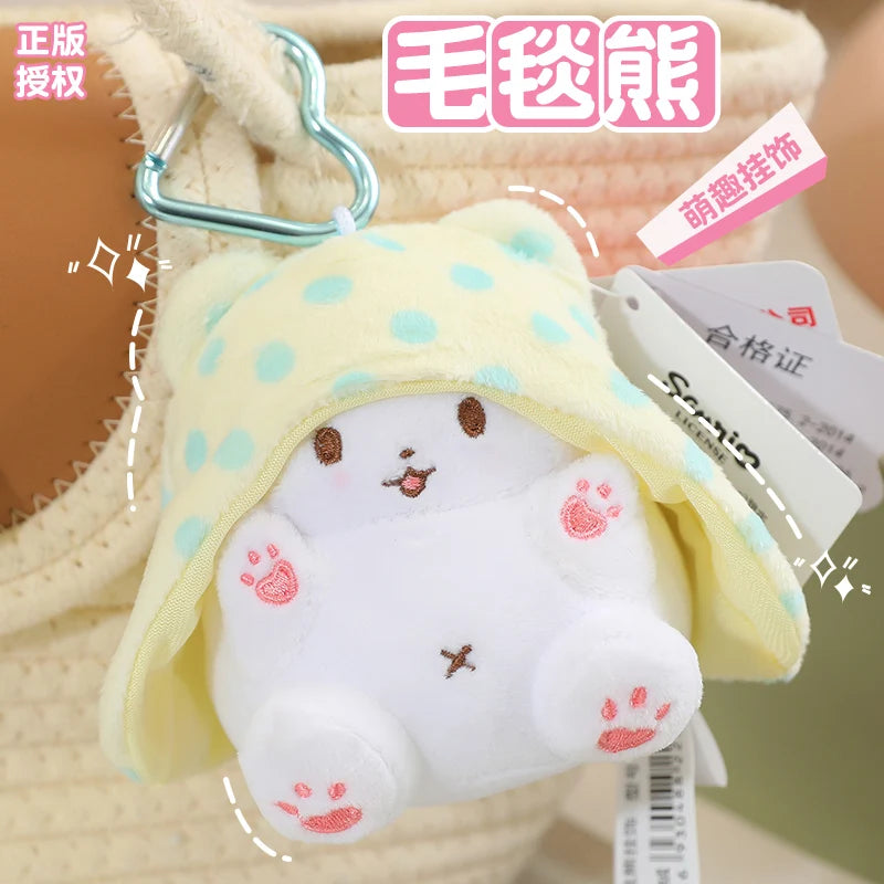 Anime Sanrio Kuromi New Kawaii Cute Marumofubiyori Blanket Bear Stuffed Plush Toys Plushies Birthday Party Gifts For Kids Girls