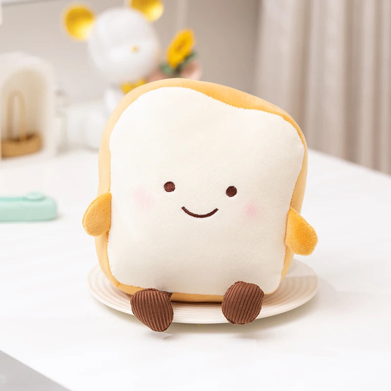 New Cartoon Egg Stuffed Toy Expression Food Bread Toast Series Breakfast Doll Fun Decoration Pillow Baby Comfort Doll Xmas Gifts