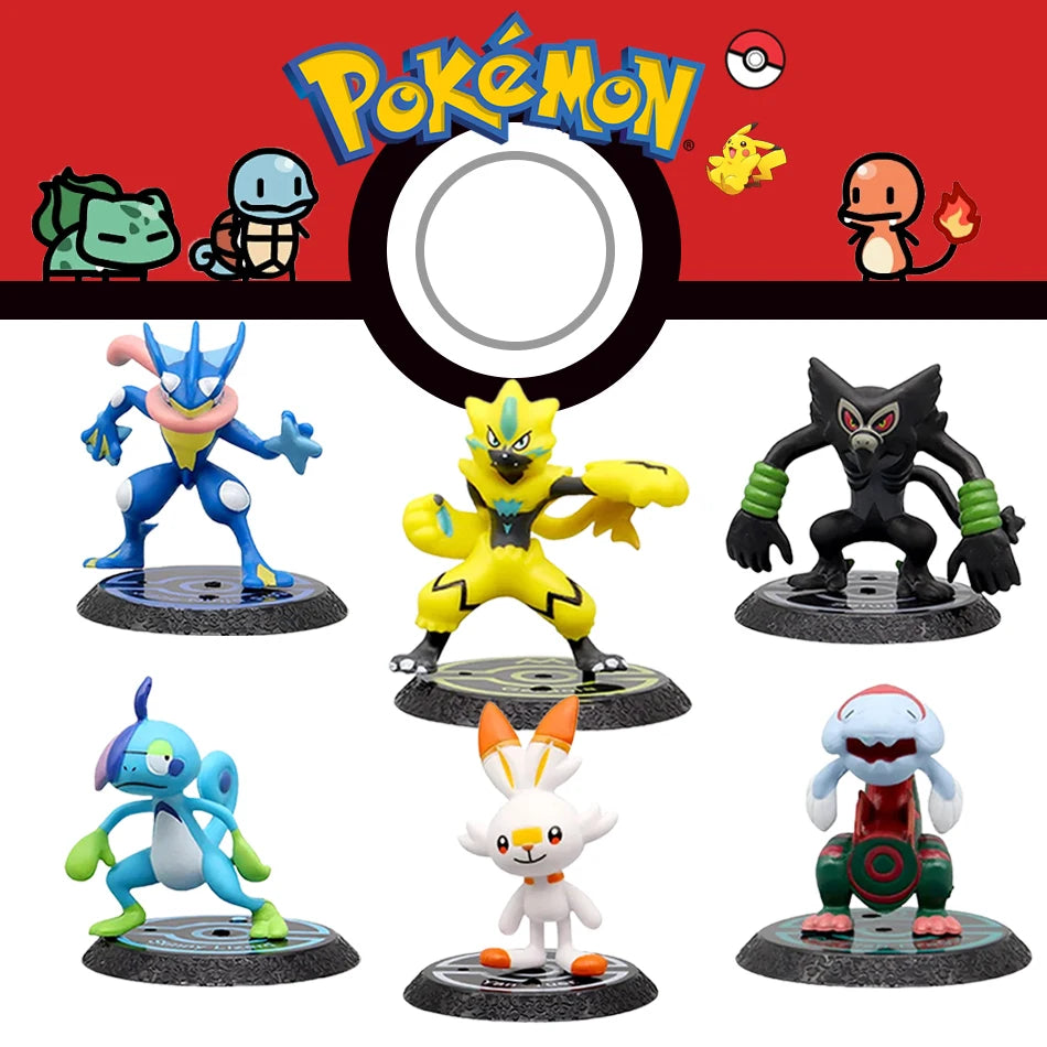 Pokemon 6 unids/set figura de Anime Pikachu 6-7cm figura Charizard Blastoise Squirtle Bulbasaur modelo de figuras de acción jugu